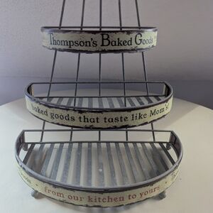 Cream and Gray Bakeware Stand for Kitchen